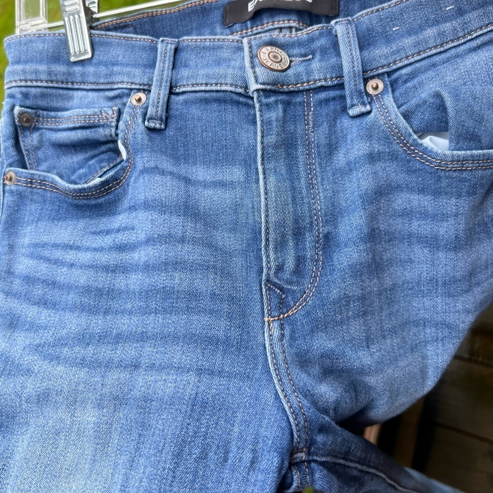Express Size 4 Mid Rise Legging Women's Blue Denim Skinny Jeans - Picture 3 of 10